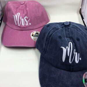 Mr. & Mrs. Embroidered Baseball Caps